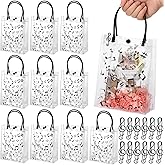 Wesnoy 24 Pcs Musical Notes Gift Bags with Handle 6x8 Inch Clear Music Treat Bags Bulk Musical Party Favor Bag with Musical Note Paper Clip for Musician Employee Teacher Gift Birthday Party Supplies