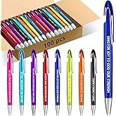 Lincia 100 Pcs Bible Verse Ballpoint Pens Bulk with Inspirational Quotes Retractable Medium Point Affirmation Pens with Black Ink Thank You Gifts for Back to School, Nurse, Teacher