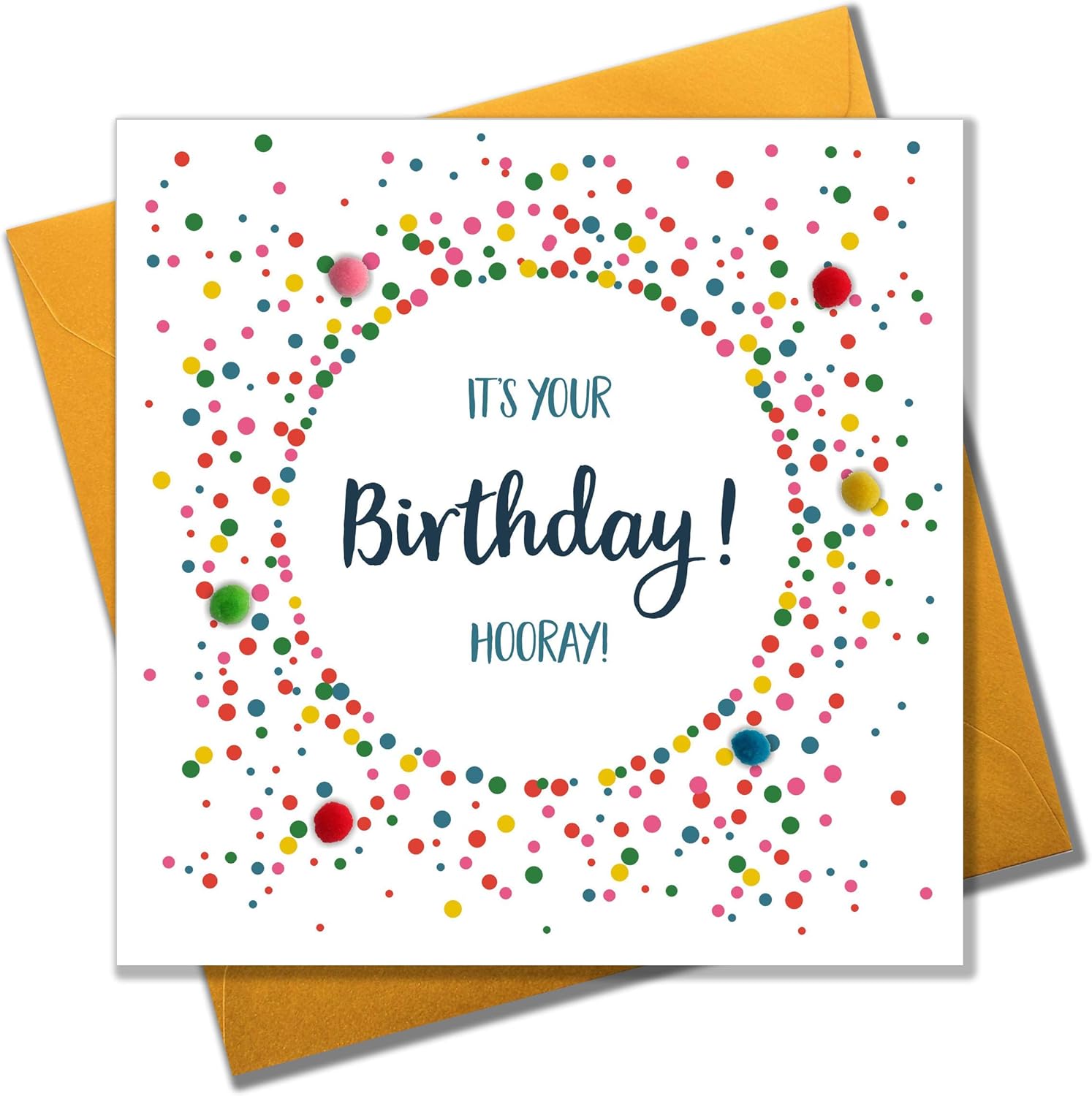 Claire Giles Greeting Cards, Happy Birthday Card, Dotty Circle design Birthday Greeting Card, It's your Birthday