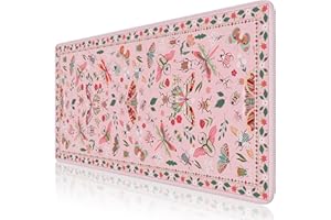 iCasso Cute Desk Matt for Desktop,Non-Slip Large Gaming Mouse Pad XXL,Anti-Slip Big Computer Mat with Stitched Edges,Soft Key