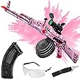Large AKM-47 Gel Ball Blaster - 200FPS and Shoot Up to 100FT Gel Ball Blaster, Double Shooting Modes, Suitable for Adults, Pink