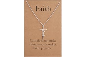 Lcherry Faith Cross Pendant Necklace for Women Religious Christian Jewelry Mother's Day Gifts for Women