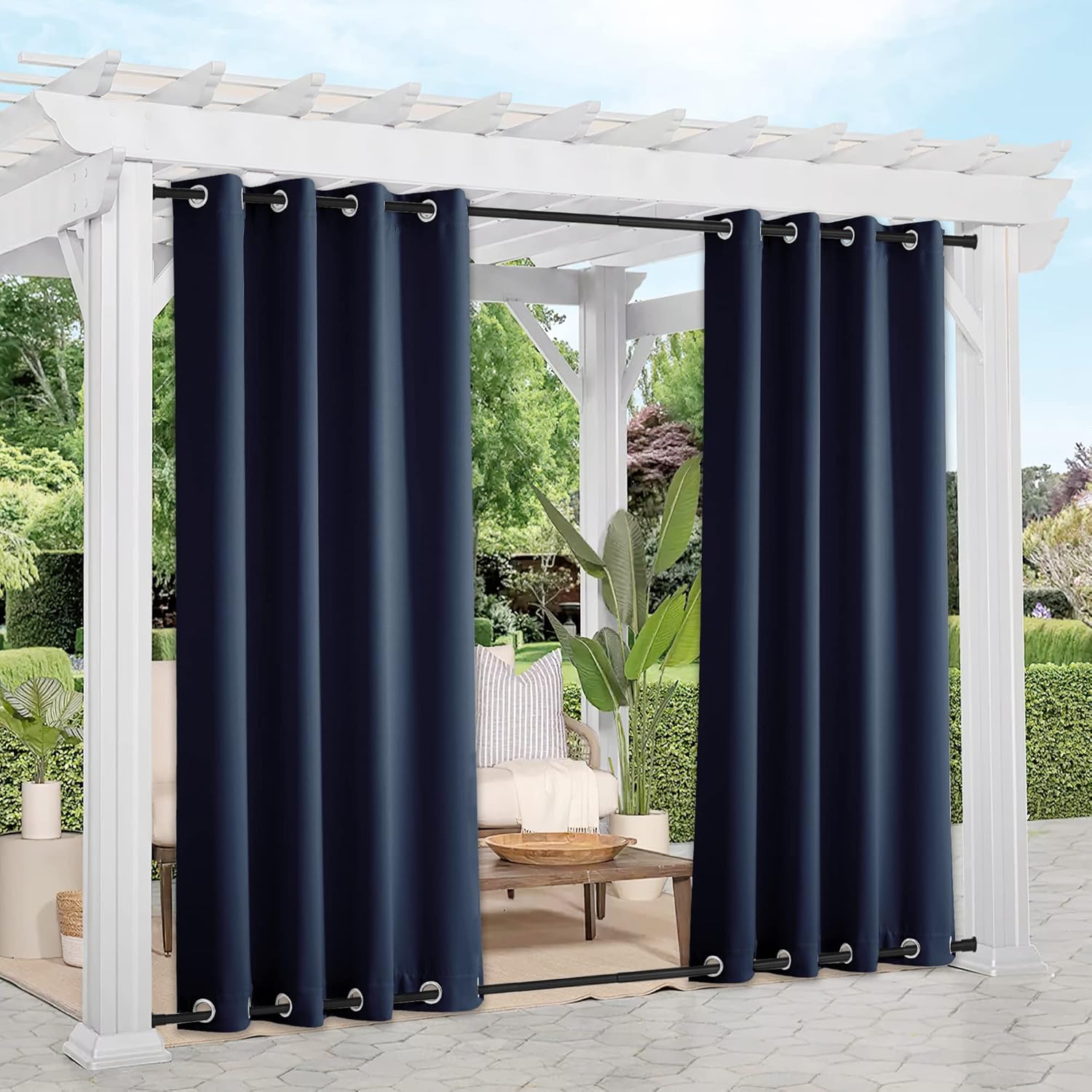 Outdoor Curtains - NICETOWN 2 Panels Outdoor Curtains for Patio Waterproof Extra Long 108