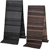 EINSKEY Men's Winter Scarf, 2-Pack Warm Cashmere Feel Striped Color Check Tartan Plaid Tassel Soft Long Fashion Neck Scarves