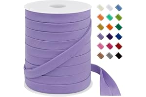 LEREATI Light Purple Bias Tape Double Fold 1/2 Inch x 55 Yards, Polyester Fabric Seam Binding Tape for Sewing, Seaming, Hemming, Piping, Quilting, Upholstery Trim