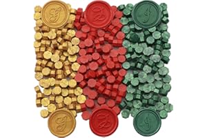 ONWINPOR 300Pcs Christmas Color Wax Seal Beads, Pine Green Sealing Wax Beads Gold for Wax Seal Stamp, Red Wax Seal Beads Set with 3 Colors Perfect for Gift Sealing, Letter Wax Sealing (Christmas Color)