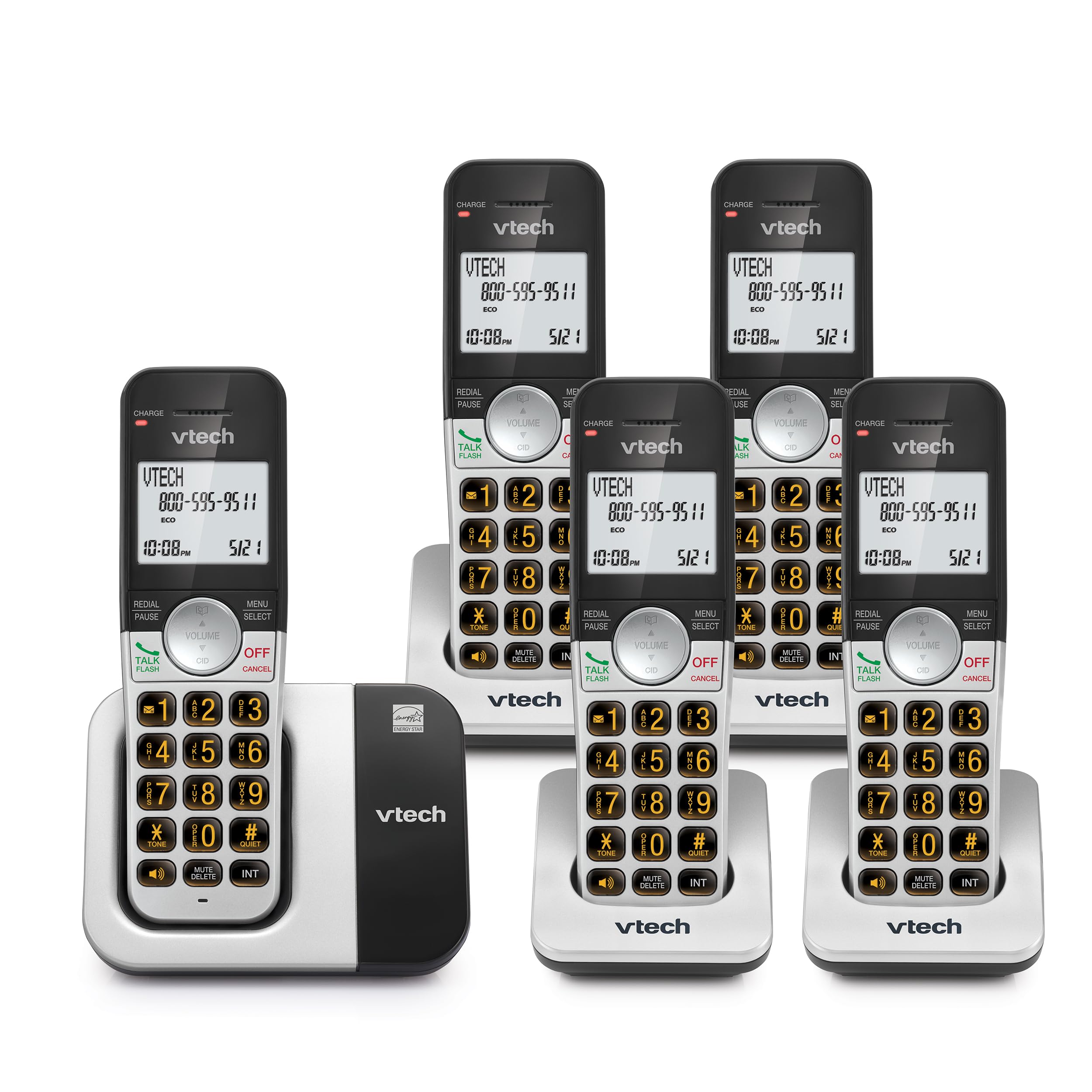 VTech VG231-5 Cordless Phone 5-Handset with Large