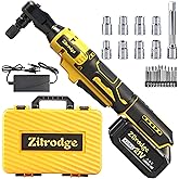 1/2" Cordless Electric Ratchet Wrench Set with Multi Drill Bits, 89FT-LBS 400 PRM Power Ratchet Wrench, 21V Ratchet Tool Kit, Variable Speed, 7 Sockets, LED Light, 1/4" & 3/8" Adapter, 4.0Ah Battery
