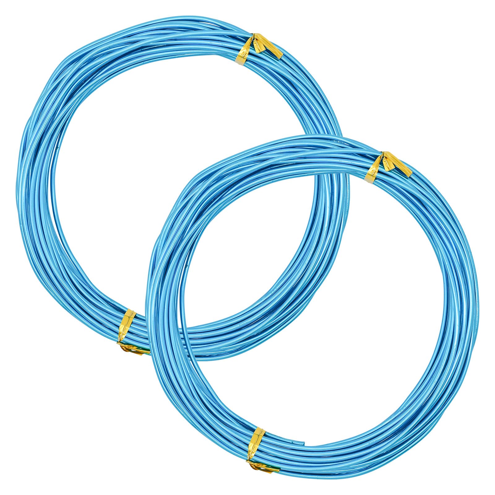 YMWALK 2mm Aluminum Craft Wire, 2 Rolls Bendable Modelling Wire Metal Sculpting Wire for Jewellery Making, Bike Modelling,Bonsai Training,Floral Making (2mm*10m Each Roll) (Blue)