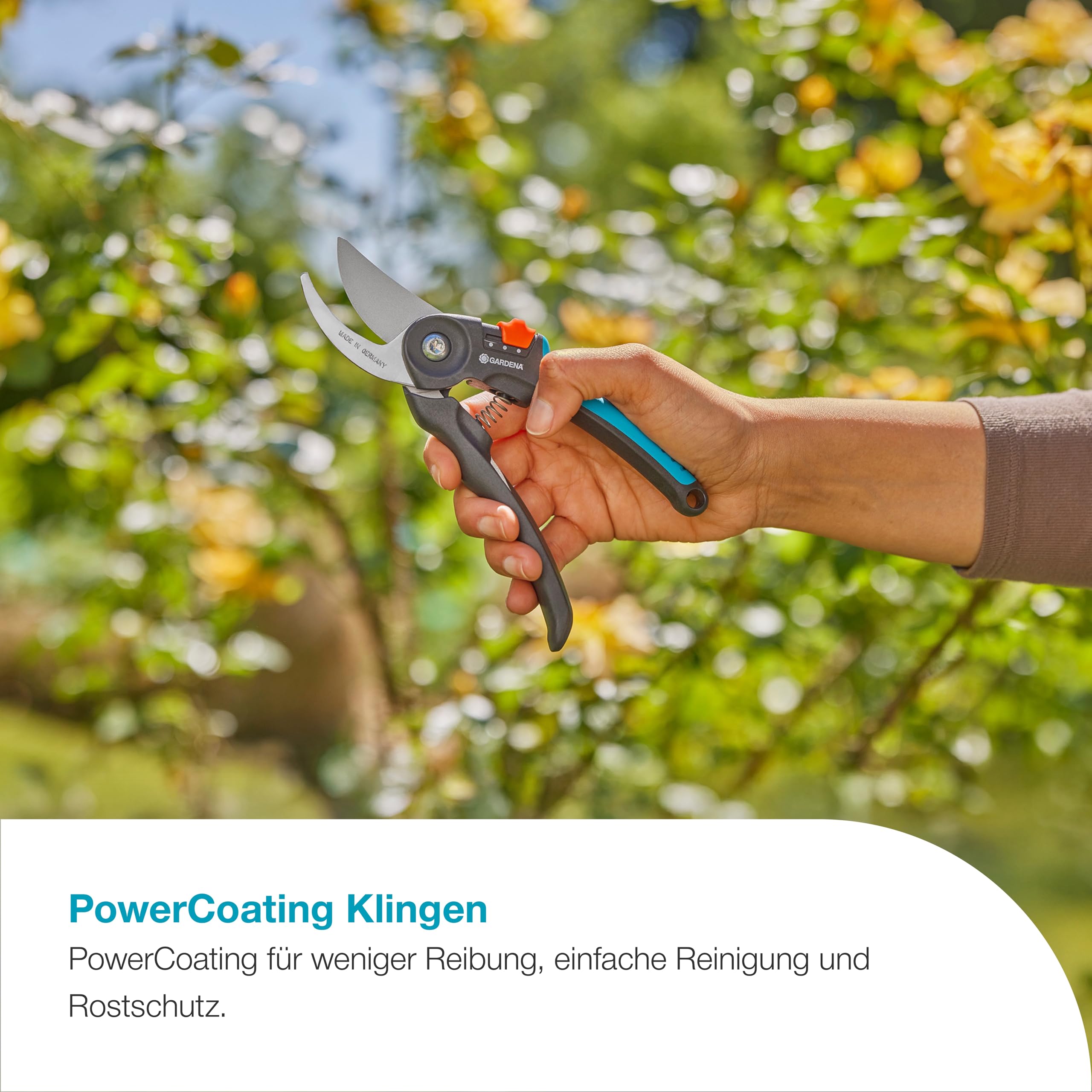 Gardena PremiumCut Flex Gartenschere, Bypass-Schnitt, für frisches Holz, 24 mm Schnittdurchmesser, ergonomische Griffe, PowerCoating-Klingen, in Deutschland hergestellt (12242-20) 5