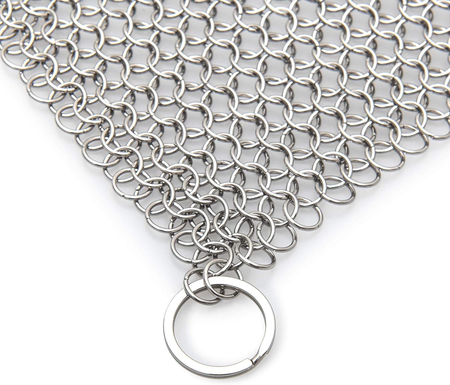 SILVERIO Cast Iron Skillet Cleaner - Heavy Duty Stainless Steel 7” x 7” Chainmail Scrubber - Cleans Pre-Seasoned Pots, Pans, Dutch Ovens, Griddles - Complete with 2 Scouring Sponges: Health & Personal Care