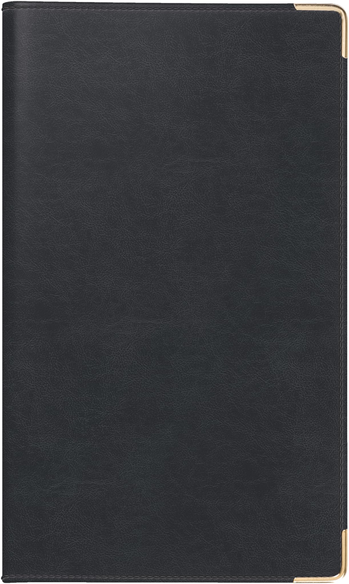 rido/idé Pocket Calendar Model Pocket Planner Int. (2025), 2 Pages = 1 Week, A6, 144 Pages, Faux Leather Cover, Belnova, Black