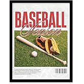 Z Studio Modern Baseball Love Art Print, Sport Poster For Boys Bedroom Gym Sport Room, Baseball Decor Poster For Kids Room, 12x16 inch, BLACK FRAMED