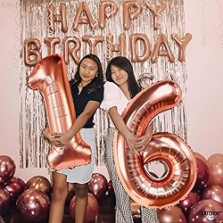 KatchOn, Rose Gold 16 Balloon Numbers - 40 Inch