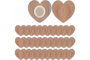 JAYRUIMICE 30 Pcs Disposable Castor Oil Patches,Spunlace Absorbent Wrap,Highly Absorbent,Leak-Proof,Self-Adhesive,No Wash,Breathable(Oil Not Included) (Heart Shape,Skin Color)
