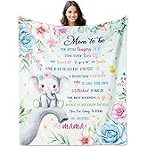 YHIKOUY Mom to Be Throw Blanket 60"X 50", New Mom Gifts for Women After Birth, Gifts for New Moms, First Time Moms/Gender Reveal/Pregnancy Gifts for Mother
