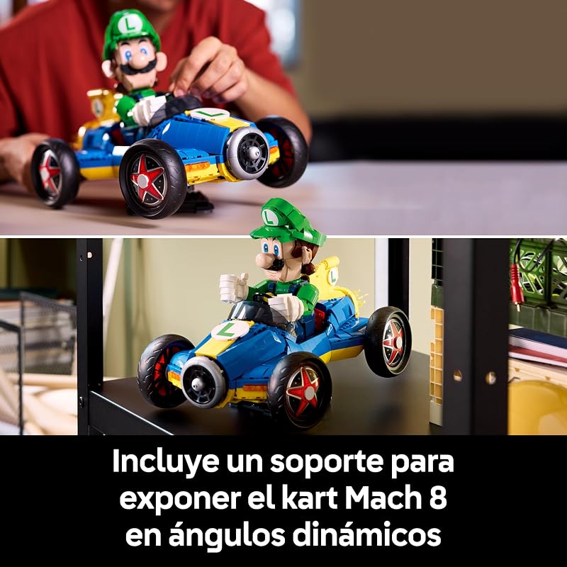 Mario Kart: Luigi y Mach 8 - Figura Articulada de Personaje de Nintendo Super Mario y Maqueta de Coche para Adultos - Merchandising Coleccionable - Regalo para Gamers y Fans - 72050 — foto 6 de 8