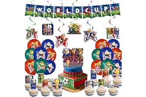 2026 World Cup Football Party Supplies, Soccer Hanging Swirl Decorations, and World Cup Mascot Decorations for Football Match
