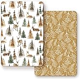 Stretchy Ultra Soft Jersey Knit Fitted Pack n Play Sheets Set 2 Pack, Portable/Mini Crib Sheets with Deep Pocket, Fitted Play