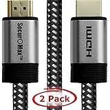 SecurOMax HDMI Cable (4K 60Hz, 18Gbps) with Braided Cord, 1.5 Feet, 2 Pack