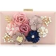 Milisente Evening Bag for Women, Flower Wedding Evening Clutch Purse Bride Floral Clutch Bag