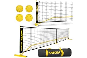 KASCEN Pickleball Net - Pickleball Net for Driveway, 22FT USAPA Portable Pickleball Set with Net, Pickle Ball Net with 4 Pickleballs & Carry Bag, Pickle Ball Net for Outdoor Indoor Court Backyard
