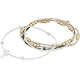 Nine West Women's 5 Row Stretch Bracelet Tri Tone