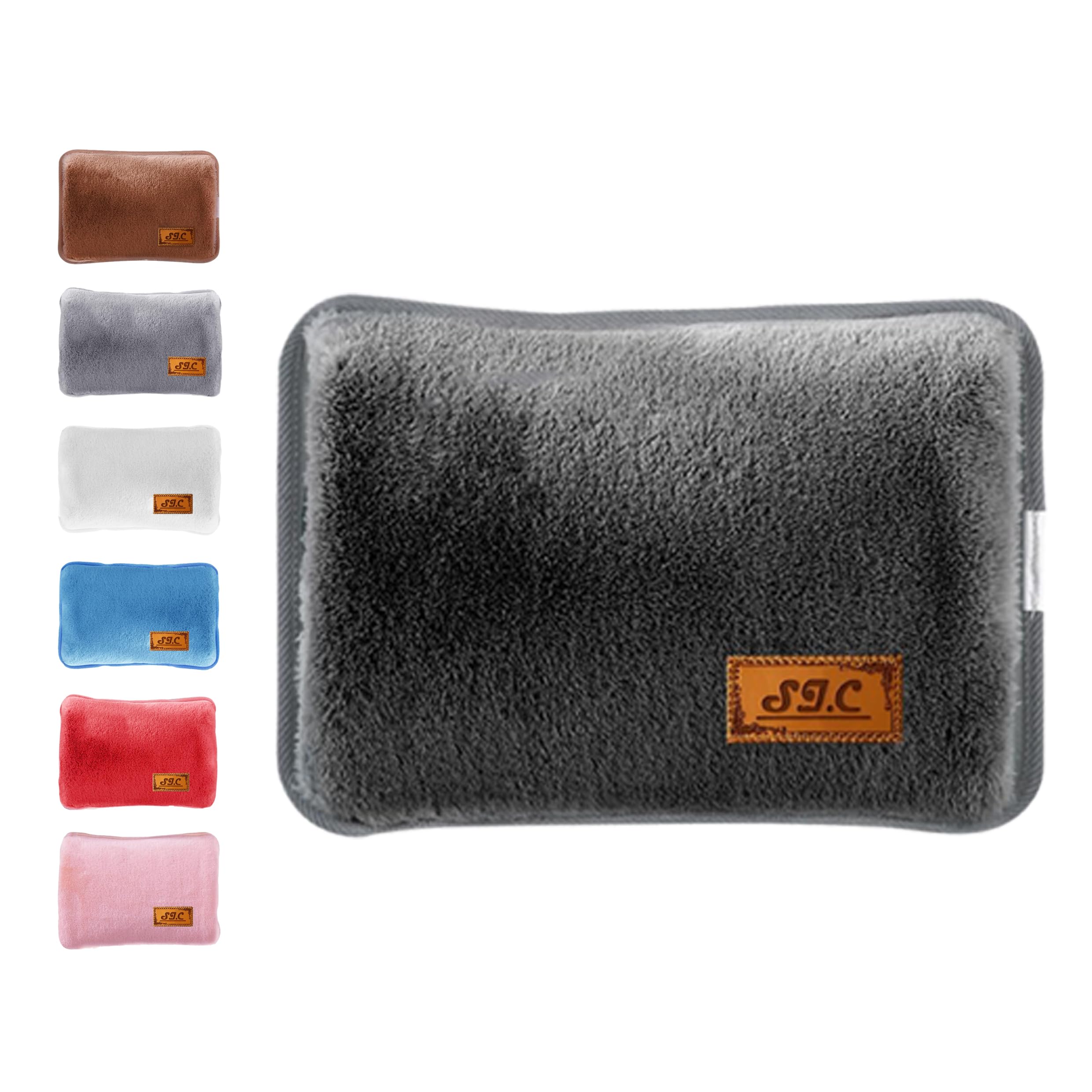 500W Electric Hot Water Bottle Plush Electric Hand Warmer, Hand and Foot Warmer, Bed Warmer for Cold Days, Menstrual and Muscle Pain (Black)