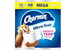 Charmin Ultra Soft Toilet Paper, 12 Mega Rolls = 24 Regular Rolls, 2-ply Bath Tissue