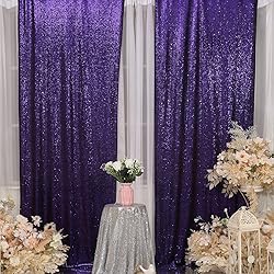 SquarePie Sequin Backdrop 2FT x 8FT 2pcs Purple