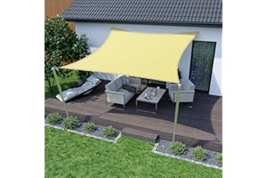 HOMPER Sun Shade Sail Sun Shade Sails Canopy Effectively 95% UV Block, Oxford Fabric, for Patio, Balconies, Lawn Garden, Party, Outdoor Activities (6.5' x 10', Beige)