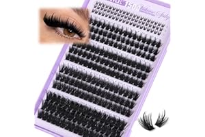 Manga Lash Clusters with Spikes Eyelash Clusters with Bottom Lashes 12-18MM Fairy Cluster Lashes 264Pcs 150D Wispy Individual