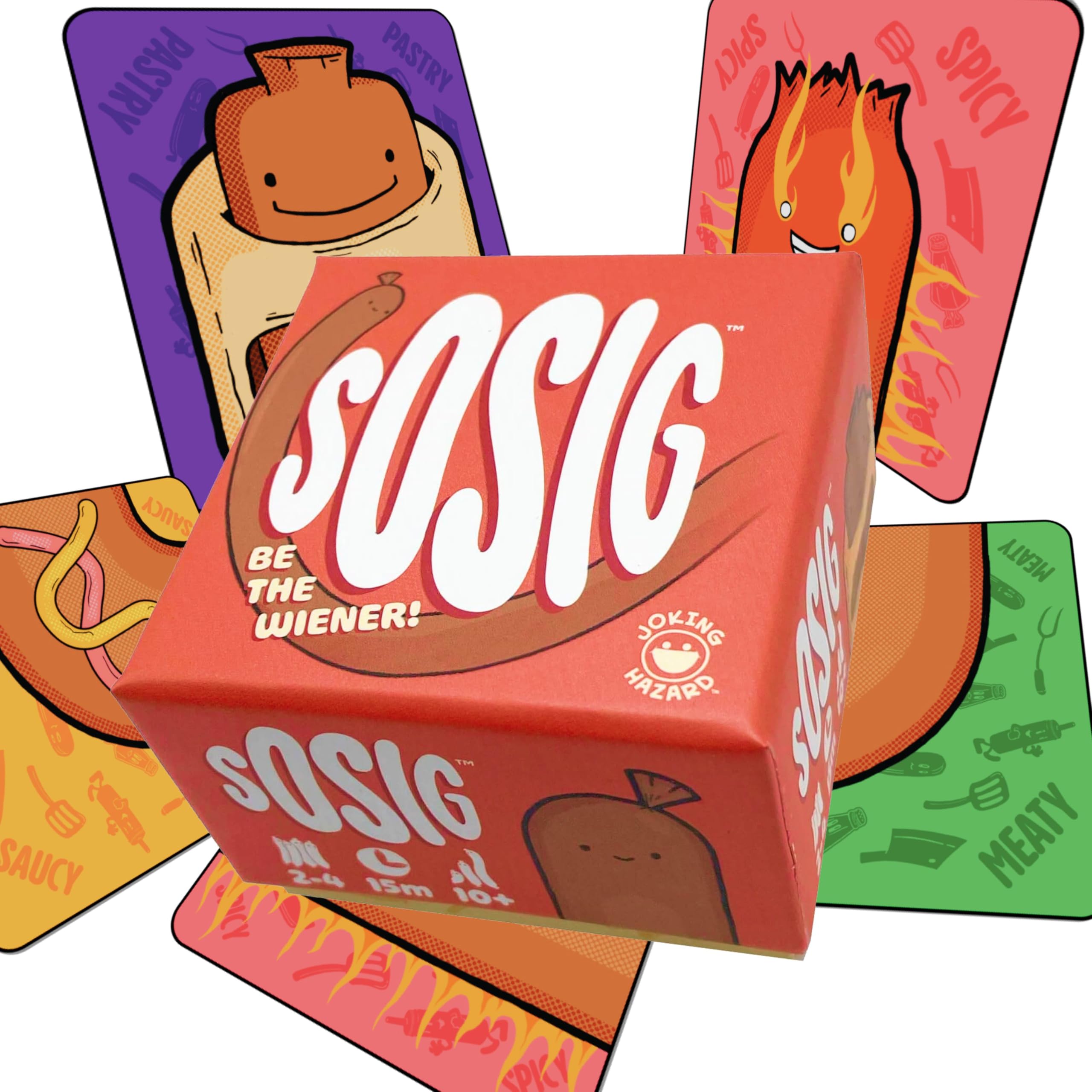 Joking Hazard Sosig Card Game - 120+ Family-Friendly Cards for Kids & Adults, Build the Tastiest Sosig with Fun & Strategy, Includes Mystery Meat Sabotage & Goal