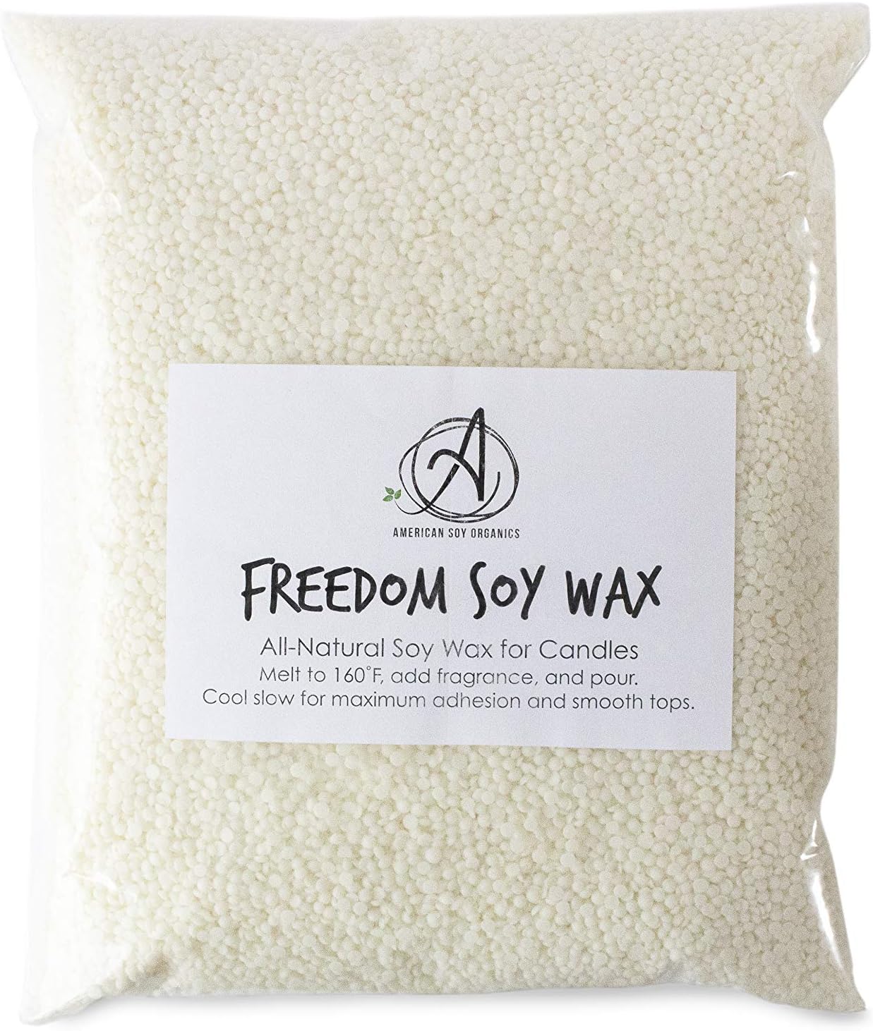 American Soy Organics- 5 lb of Freedom Soy Wax Beads for Candle Making – Microwavable Soy Wax Beads – Premium Soy Candle Making Supplies