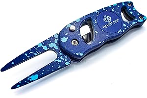 ViKtory Golf Apparel Switch Blade Style Precision Divot Tool – Chaos Edition - Compact & Lightweight - Foldable - Pop-Out Spring Action - Color Matched Magnetic Ball Marker