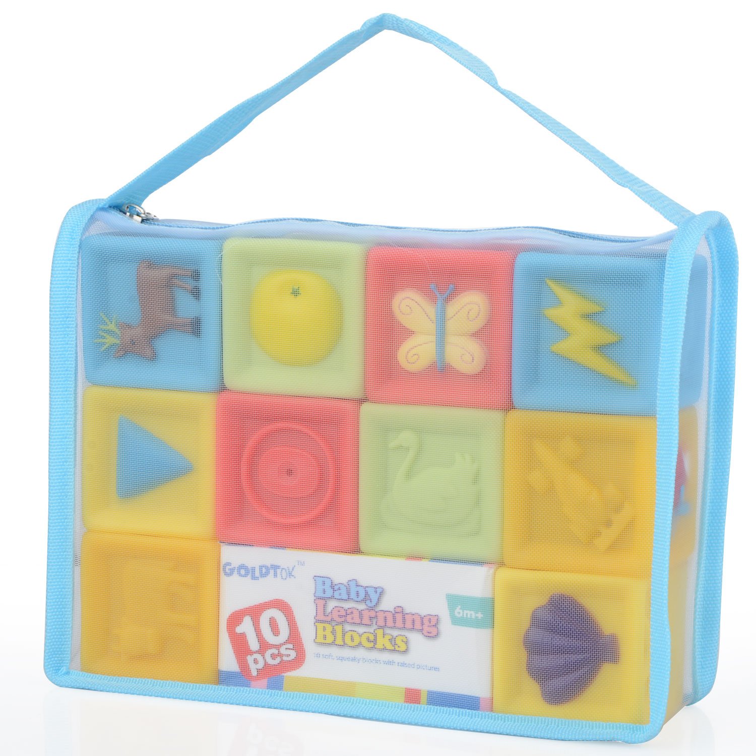 Moobom 10pcs bebé educación temprana juguetes aprieta pila bloque conjunto de juguete de baño para niños