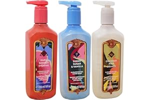 Bath & Body Works Cleansing Gel Scented Hand Soap 236 ml 3-Pack (Warm Summer Evening, Sunny Sugar & Vanilla, Coconut Piña Col