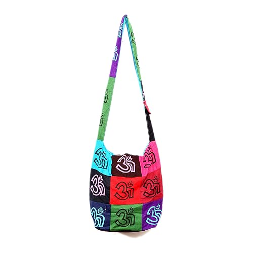 DecorTales Ethnic OM Stylish Designer Cotton Sling Messenger Cross Body College Bag for Men Women Girls Boys
