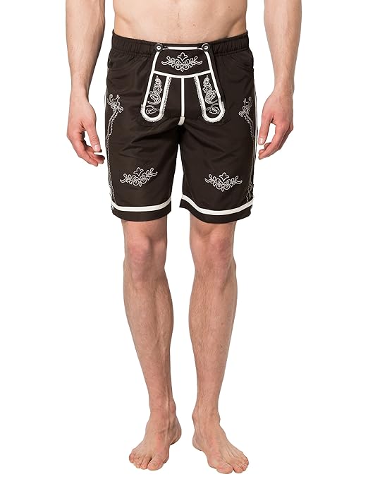 Lower East Herren Badeshorts in Trachten-Lederhosen-Stil