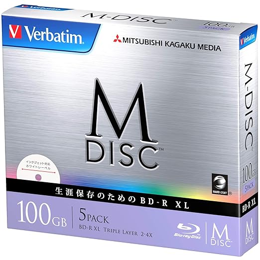 1000 Years Archival Verbatim MDisc BDXL Inkjet Printable 100GB 4x
