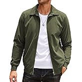 COOFANDY Men's Casual Corduroy Jacket Lightweight Zip Up Vintage Jacket Collared Bomber Jacket