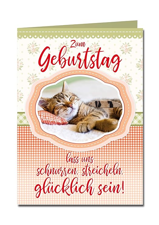 bentino XXL Glückwuschkarte mit Musik'Katze' | Geburtstagskarte mit Sound | Grußkarte mit Umschlag A4 | Interaktive Klappkart