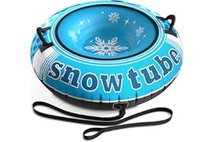Jasonwell Inflatable Snow Tube Sled - Heavy Duty Snow Tubes for Sledding with Premium Canvas Cover for Kids Adults Snow Toy Fun Winter Outdoor Toys Christmas Birthday Gift for Boys Girls Children