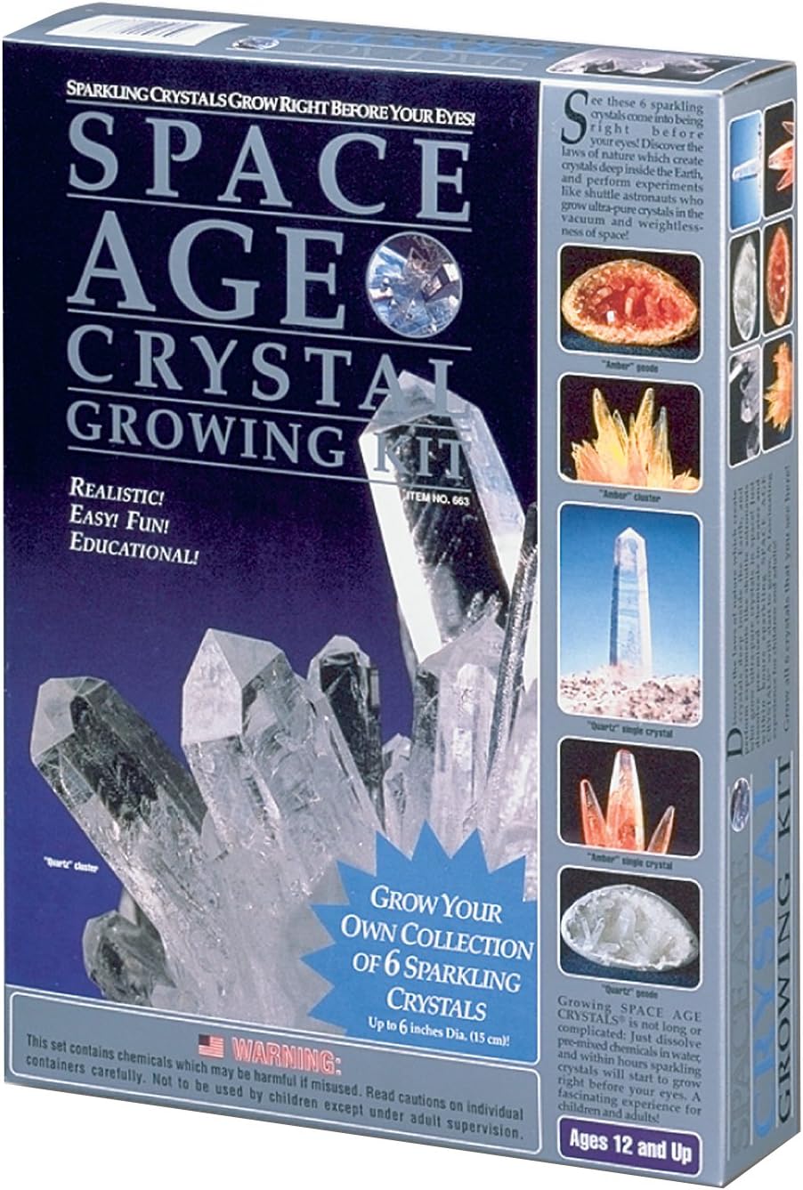 Amazon Com Space Age Crystal Growing Kit 6 Crystals Quartz And Amber Toys Games