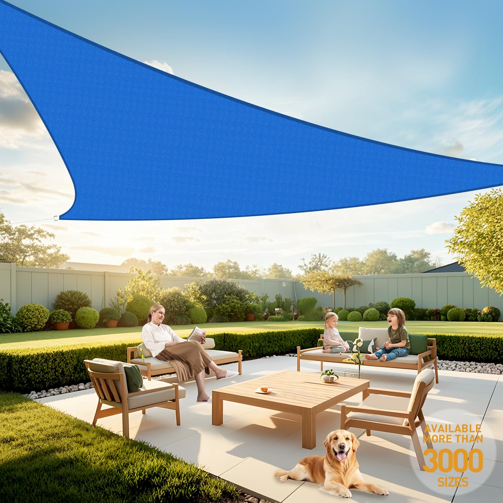 Artpuch Sun Shade Sail, 8'x8'x11.3' Blue