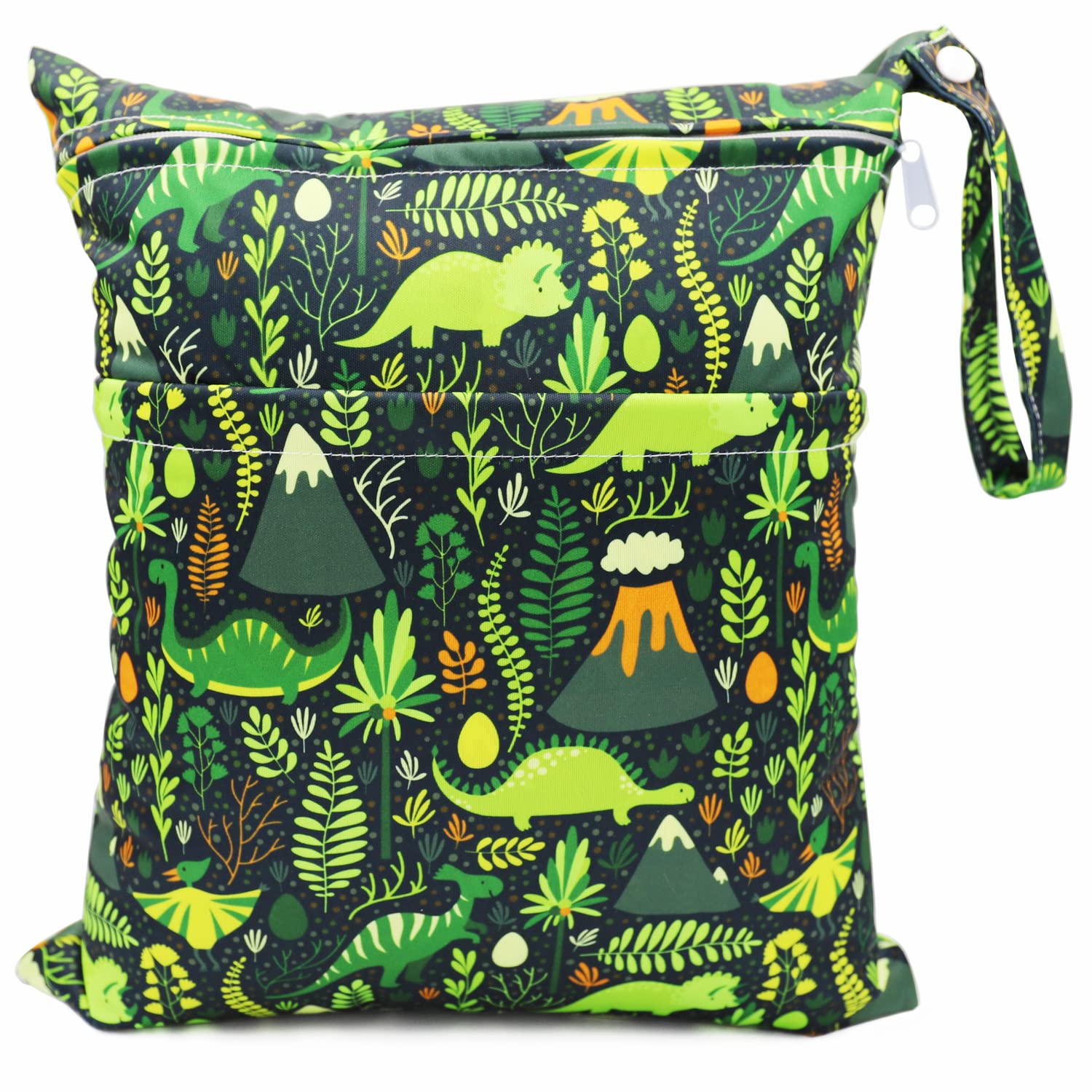 FenFang WetBag, Cloth Nappy Bags Produce Bags Wet Dry Suit Bag Storage Organiser, Waterproof Washable Reusable Large Double Zipper Bag for Baby Diapers Daycare Travel Beach Pool Gym (Black)