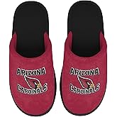 FOCO NFL Men's Official Primary Logo Wordmark Embroidered Stacked Team Logo Scuff Slide Slippers