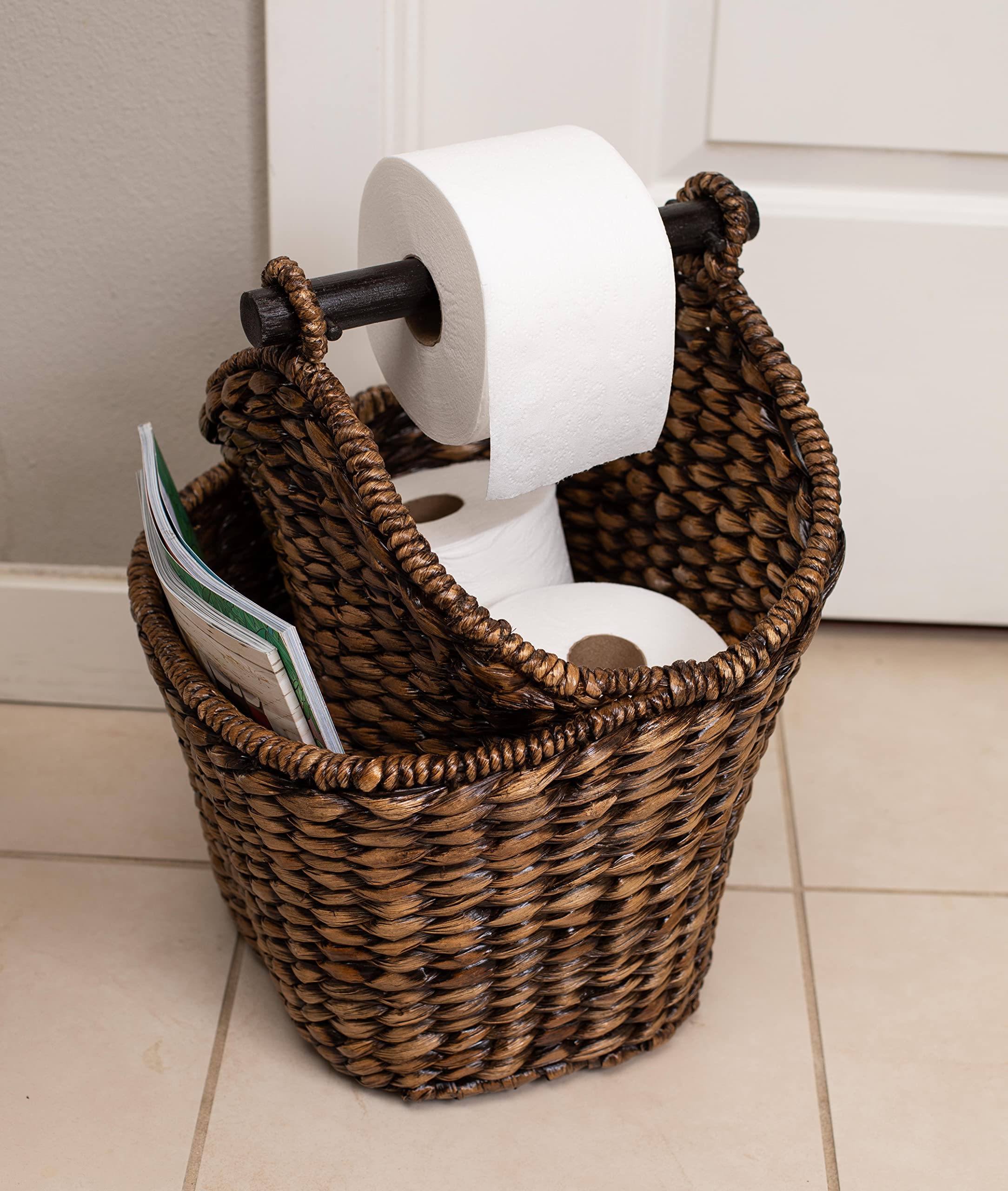 BIRDROCK HOME Seagrass Magazine and Bathroom Basket