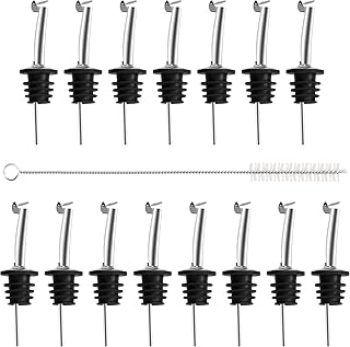 Incutex 15x Flaschenausgießer Edelstahl mit Klappe Ausgießer Flasche Stopfen Ölausgießer Spirituosen Ausgießer