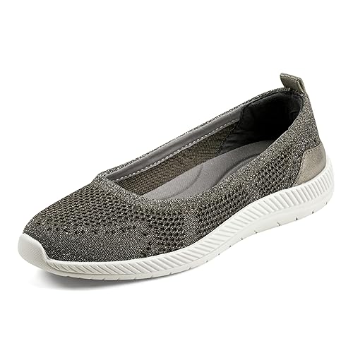 Easy Spirit Women's Glitz 2 Sneaker, Dark Grey Glitter, 10 Wide